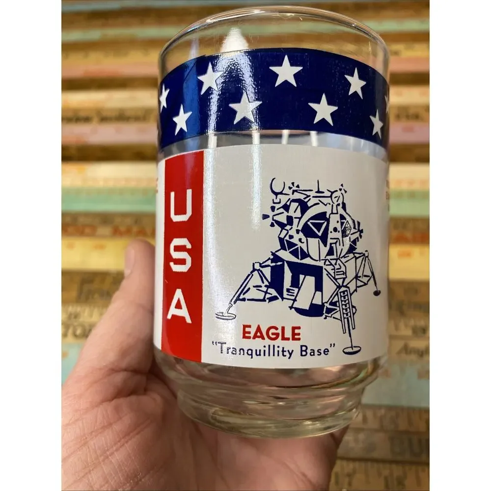 Vintage NASA Apollo 11 Drinking Juice Glass Man On The Moon Libbey 1969 USA